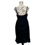 None Black Midi Dress Dark Coquette Cottegecore Goth Swiss Dot M Beach Coastal Boho Photo 4