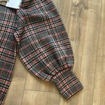 ZARA NWT  Bodycon Houndstooth Plaid Knit Dress Boat Halter Neck Black/Orange Sz L Photo 12