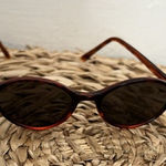 Old Fashioned Mod Vintage Mens Womens Oval Slim Brown Tinted Frame Sunglasses Photo 0
