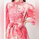 Chufy Designer Cotton Floral Belted Mini Dress Pink Ladies XS, Spring Summer Photo 3