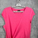 Talbots  Dress Medium Tie Waist Hot Pink Cotton Knit Cap Sleeve Casual Resort Photo 3