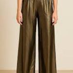 Ramy Brook Gold Metallic Wide-Leg Phyllon Palazzo Pants Photo 1