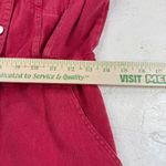 Day Moon Red Denim Romper Small Button Front Sleeveless Pockets Casual Photo 1