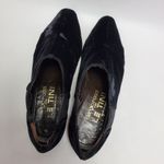Sergio Rossi Lentini Chelsea Almond Toe Velvet Slip On Flat Shoes Size 37 Black Photo 3