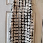 Just Me  Tweed Dress plaid black white gold nwot Photo 0