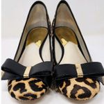 Michael Kors NWOB  Leopard Print Heel w/ Black Leather Bow & Gold Detail Size 8.5 Photo 0