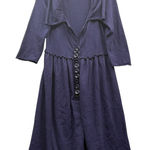 Moth Women's Wool Blend Navy Button Front Knit Cardigan Duster Sweater Dress M Blue Size M Photo 0