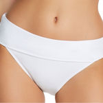 Bleu Rod Beattie Bleu by Rod Beattie Foldover Hipster Bikini Bottoms Swimsuit White 8 NWT- flaw Photo 0