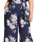 City Chic NEW Floral Wide Leg Lavish Jumpsuit Women’s XL Photo 0