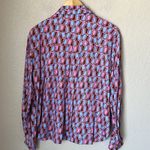 Alexis  pink blue brown geometric retro blouse Photo 8