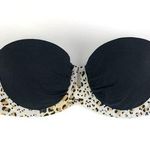Victoria's Secret  36C Black leopard print Strapless pushup padded bikini top Photo 0