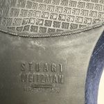 Stuart Weitzman Navy Hallmark Quilted Suede Loafers S-381 Sz 5.5 Photo 9