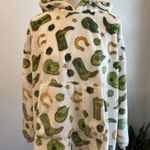 Throwzy Lucky Western Cowgirl Hooded Oversized Soft Lounge Sweater One Size Green Size XL Photo 6