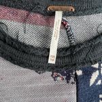 Free People Pieced Knit Fringe Paisley Poncho Sweater XS/S Photo 7