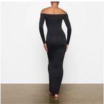 SKIMS Off the Shoulder Smooth Long Sleeve Maxi Dress Onyx Discontinued- NWT L Photo 2