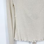 Free People  Say When Long Sleeve Size Small Waffle Knit Ruffle Photo 8