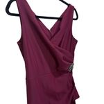 Alex Evenings Smoothing Compression Knit Mock Wrap Gown - Wine 12 Photo 5