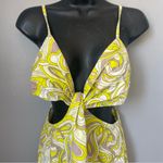 ASOS Yellow and White Backless Dress Photo 2