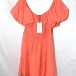 Cotton Candy LA COTTON CANDY Coral Puff Sleeve Mini Dress Photo 3