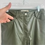 Amenah Olive Faux Leather Flare Jeans Size: 1 Green Size 2 Photo 4