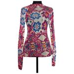Free People Movement High Jump Long Sleeve Shirt XS Women’s Fairisle Magenta Photo 1