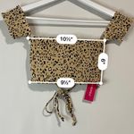 Xhilaration Women’s Smocked Underwire Bandeau Bikini Swim Top Animal Print NWT Photo 4