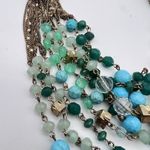 Stella & Dot Maldives Green Blue layered Necklace Coastal Career Turquoise Gold Photo 3