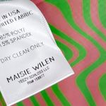 NEW Maisie Wilen Mesh Slip Mini Dress Chain Strap Pink Green Psychedelic Print Photo 15