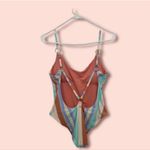 One Piece Dolce vita blush striped  swimsuit size L. Pastel colors Photo 3