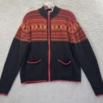Erika Vintage  & Co Zip Up Cardigan Sweater Fair Isle Nordic Retro Women's Medium Photo 0