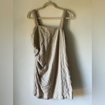 Abercrombie & Fitch Linen-Blend Ruched Square Neck Mini Dress Size L Beige NWT Photo 6