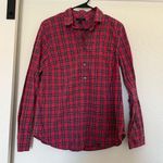 J.Crew Checkered Gingham Women’s Henley 1/2 Button Collared Long Sleeve Preppy Photo 0