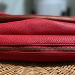 Fossil Fold Over Crossbody Red Pebbled Leather Peyton Photo 6