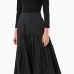 NWOT Tuckernuck Black 3/4 Sleeve Off the Shoulder Marissa Tiered Midi Dress Sz S Photo 1