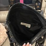 None Black and White Fringe Leather Tote Photo 6