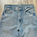 American Eagle High Rise Soft Denim Light Wash Ripped Mom Jeans Size 2 Short Photo 1