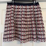 Women's J.Crew 100% Silk Pleated Mini Skirt, Size 6, Pink Navy Off White Photo 1