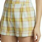 Rag and Bone Ivy Pleated Plaid Shorts Yellow size 8 Photo 4