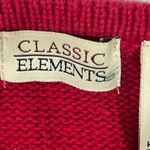 Classic Elements FESTIVE CHRISTMAS ARGYLE CARDIGAN SWEATER SANTA L RED PREOWNED Photo 4
