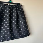 J.Crew NWOT Size Small (4) Black Pleated Mini Skirt Silver Polka Dots Bubble Photo 1