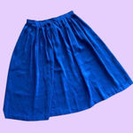 Handmade Vintage 80s  pleated electric blue midi skirt 🔥 Photo 0