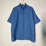 Emerson Fry Women’s Denim Layering Jacket Shell Button Front in Indigo Denim S Blue Photo 2