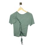 Alo Yoga Entwine Lace Back Short Sleeve Top in Sage Green OS Photo 6