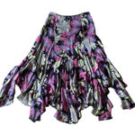 Dana Buchman Y2K Silk Asymetrical Midi Skirt Vtg Floral Print Flowy Flare Size 4 Photo 0