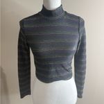 Amante clothing Striped Long Sleeve Turtleneck Top size small Black Photo 1