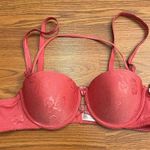 Y2K 2000s vintage hot pink padded floral bra size 34B Photo 4