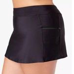 Swim Solutions Swim Skort Bottom Zip Pocket Tummy Control Black 20W Photo 0