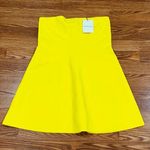 Brandon Maxwell Yellow Strapless Knit SunDress with Bell Mini Skirt sz L Size L Photo 8