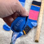 Bombas  Socks Medium Blue Floral Polka Dot Pattern Crew Socks Photo 2