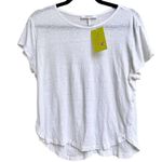 Frame Short Sleeve Hi Low Hem Linen Top Tee Shirt White Women's Size Medium Photo 1